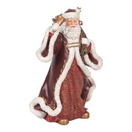 Clayre &amp; Eef | Kerstdecoratie Kerstman Rood Wit 15x11x20 cm | 6PR5704