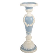Clayre &amp; Eef | Kandelaar Wit Blauw &oslash; 10x27 cm | 6PR5801