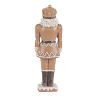 Clayre & Eef | Kerstdecoratie Notenkraker Bruin Wit 6x5x18 cm | 6PR5532