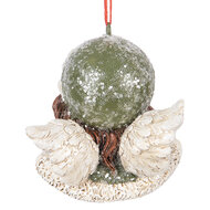 Clayre &amp; Eef | Decoratie hanger Engel Groen Beige 7x7x7 cm | 6PR5705