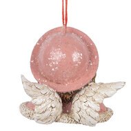 Clayre &amp; Eef | Decoratie hanger Engel Roze Beige 8x7x7 cm | 6PR5706
