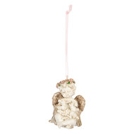 Clayre &amp; Eef | Decoratie hanger Engel Beige Goudkleurig 5x4x6 cm | 6PR5707