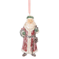 Clayre & Eef | Decoratie hanger kerstman Rood Wit 5x4x12 cm | 6PR5708