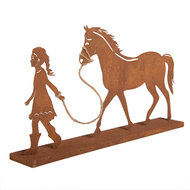 Clayre & Eef | Kerstdecoratie Beeld Kind Paard Bruin 42x7x22 cm | 6Y5929