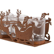 Clayre & Eef | Theelichthouder Kerstslee Bruin 25x8x8 cm | 6Y5937