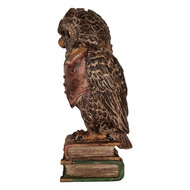 Clayre &amp; Eef | Spaarpot Uil Bruin Rood 16x15x35 cm | 6PR5579