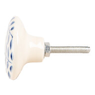 Clayre &amp; Eef | Deurknop Beige Blauw &oslash; 4x3 cm / S3 cm | 66268