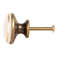 Clayre & Eef | Deurknop Beige Goudkleurig ø 3x3 cm / S3 cm | 66281W