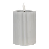 Clayre &amp; Eef | Kaars met LED Grijs &oslash; 8x13 cm / 2xAA | 6CA0003G