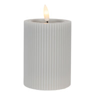 Clayre &amp; Eef | Kaars met LED Grijs &oslash; 8x13 cm / 2xAA | 6CA0003G