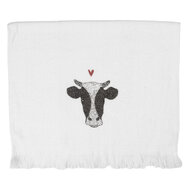 Clayre & Eef | Gastendoekje Wit Zwart 40x66 cm | CT036