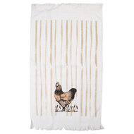 Clayre & Eef | Gastendoekje Wit Bruin 40x66 cm | CTRFL-1
