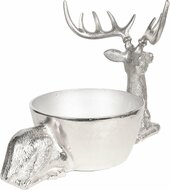 Clayre & Eef | Serveerschaal 38*20*28 cm Zilverkleurig Aluminium Rond Hert | 6AL0016