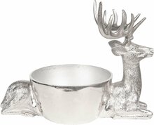 Clayre & Eef | Serveerschaal 38*20*28 cm Zilverkleurig Aluminium Rond Hert | 6AL0016