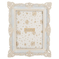 Clayre &amp; Eef | Fotolijst Blauw Wit 18x3x23 cm / 13x18 cm | 2F1355M
