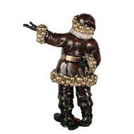 Clayre & Eef | Kerstdecoratie Kerstman Rood Goudkleurig 58x33x76 cm | 5PR0172