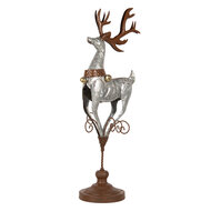 Clayre & Eef | Kerstdecoratie Rendier Grijs Bruin 24x24x68 cm | 5Y1297