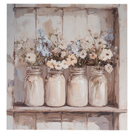 Clayre &amp; Eef | Wanddecoratie Beige Roze 51x3x51 cm | 66266