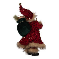 Clayre &amp; Eef | Kerstdecoratie Kerstman Rood 16x12x31 cm | 66322