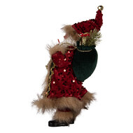 Clayre &amp; Eef | Kerstdecoratie Kerstman Rood 16x12x31 cm | 66322