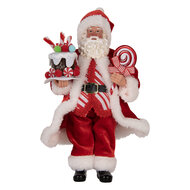 Clayre & Eef | Kerstdecoratie Kerstman Rood 16x8x28 cm | 66325