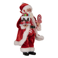 Clayre & Eef | Kerstdecoratie Kerstman Rood 16x8x28 cm | 66325