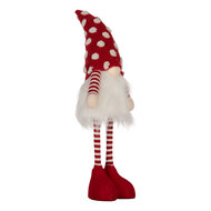 Clayre & Eef | Decoratie Beeld Kabouter met LED Rood Wit 8x12x56 cm | 66328