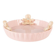Clayre &amp; Eef | Serveerschaal Roze Bruin &oslash; 23x7 cm | 6CE1857P