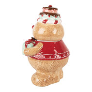 Clayre &amp; Eef | Voorraadpot Deksel Bruin Rood 17x14x24 cm | 6CE2214