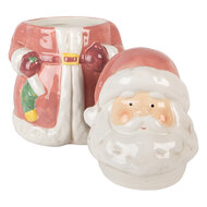 Clayre &amp; Eef | Voorraadpot Deksel Roze Wit &oslash; 15x26 cm | 6CE2215