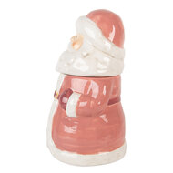 Clayre &amp; Eef | Voorraadpot Deksel Roze Wit &oslash; 15x26 cm | 6CE2215