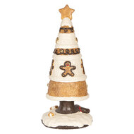 Clayre & Eef | Kerstdecoratie Kerstboom Bruin Wit ø 24x51 cm | 6MG0145