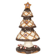 Clayre & Eef | Kerstdecoratie Kerstboom Bruin Wit ø 22x43 cm | 6MG0146