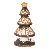 Clayre & Eef | Kerstdecoratie Kerstboom Bruin Wit ø 22x43 cm | 6MG0146