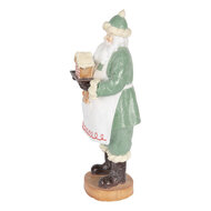 Clayre & Eef | Kerstdecoratie Kerstman Groen Wit 11x11x30 cm | 6PR5528