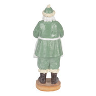 Clayre & Eef | Kerstdecoratie Kerstman Groen Wit 11x11x30 cm | 6PR5528