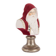 Clayre & Eef | Kerstdecoratie Kerstman Rood Wit 10x9x19 cm | 6PR5538