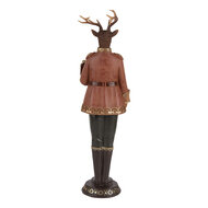 Clayre & Eef | Decoratie Rendier Bruin Rood 11x10x38 cm | 6PR5542