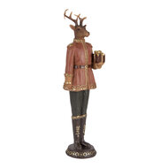 Clayre & Eef | Decoratie Rendier Bruin Rood 11x10x38 cm | 6PR5542