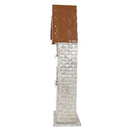 Clayre & Eef | Theelichthouder Kerst Huis Grijs 30x13x54 cm | 6Y5811