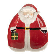 Clayre &amp; Eef | Servies Ontbijtbord Rood Wit 20x16x4 cm | 6CE2213R