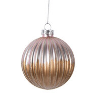 Clayre & Eef | Kerstbal Bruin Roze ø 8x8 cm | 6GL5112