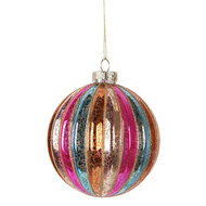 Clayre &amp; Eef | Kerstbal Meerkleurig &oslash; 10x11 cm | 6GL5176