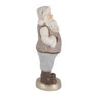 Clayre & Eef | Kerstdecoratie Kerstman Beige Grijs 8x6x15 cm | 6PR5521