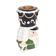 Clayre &amp; Eef | Kandelaar Notenkraker Groen Wit 8x6x9 cm | 6PR5541