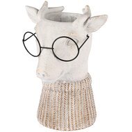 Dekoratief | Bloempot hert m/bril, cement, 16x15x22cm | A255003