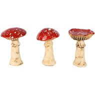 Dekoratief | Paddenstoeltje rood/naturel, keramiek, 7x7x12cm, set van 3 stuks | A255019