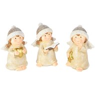 Dekoratief | Engeltje m/hartje/ster/boek, goud/wit, resina, 9x7x12cm, set van 3 stuks | A255070
