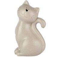 Dekoratief | Poes 'Cleo', beige, porselein, 9x8x16cm | A255141