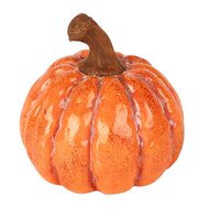 Dekoratief | Deco pompoen, oranje, keramiek, 11x10x10cm | A255174